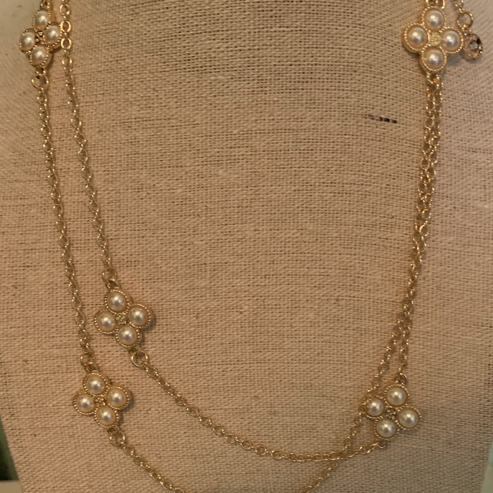 Tory Burch Gold and Pearl Necklace